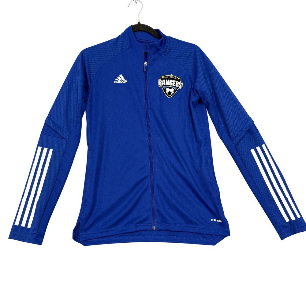 Rangers Soccer Jacket Full Zip Womens‎ Small Blue Adidas AEROREADY Track FS7105